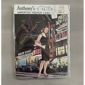 Vintage Anthony's - 1970's - Size B - 9.5-10 CINNAMON Seamless Nylon Stockings